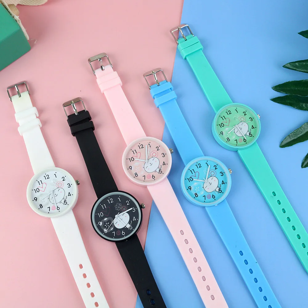 Fashion Cut Candy colors Children Watches Girls Rubber Strap Quartz Kids Watch Wristwatch Clock Reloj Relogio Feminino