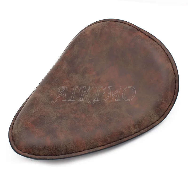 1set Motorcycle PU Leather Retro Solo Saddle Seat + Steel 3