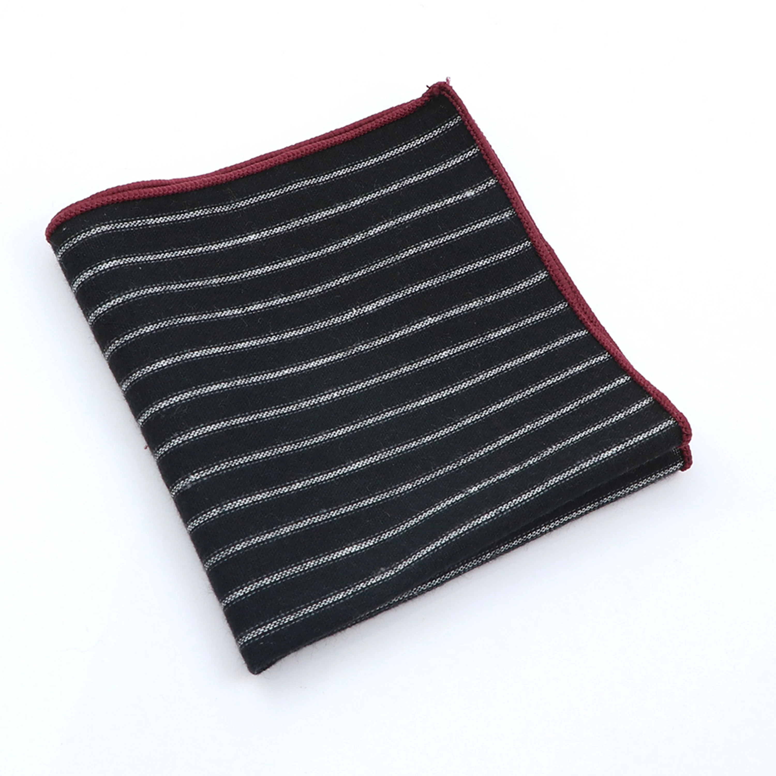 Mens Cotton Wool Pocket Squares 24CM Width Solid Color Striped Thick Handkerchief For Women&Men Casual Party Dinner Accessory