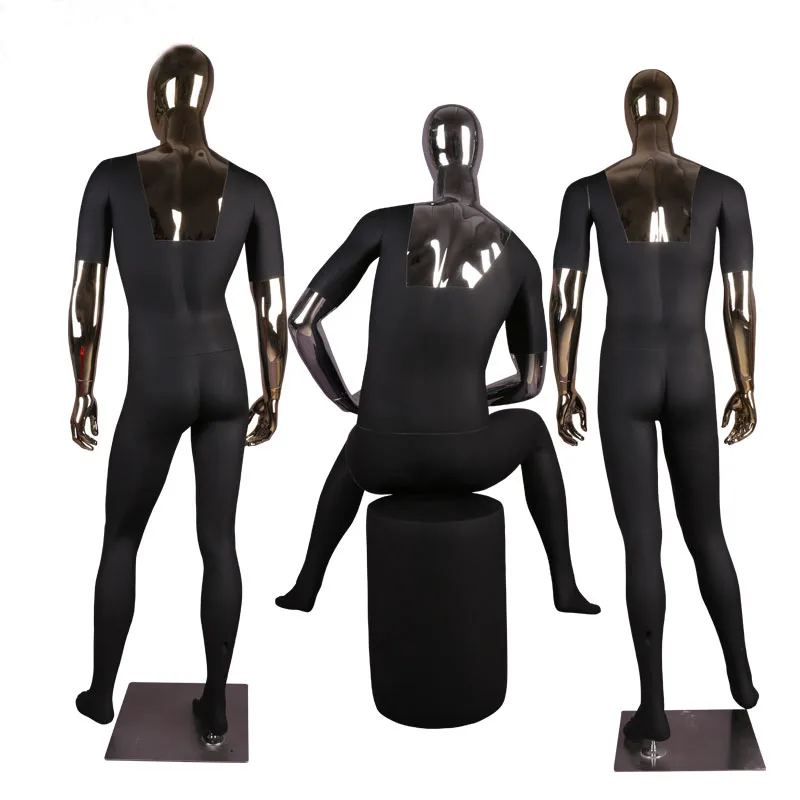 Electroplated Mannequin Whole Body Model Casual Men's Clothing Shop Customized Display