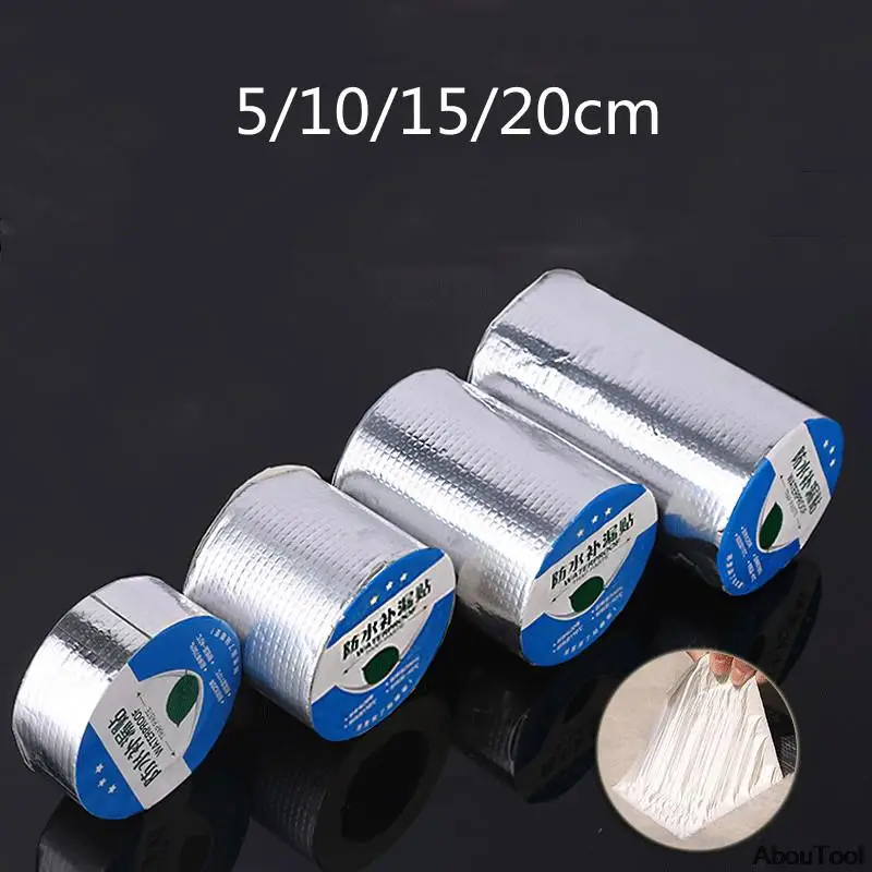 

Butyl Tape Crack Trap Roof Pipe Building Waterproof Aluminum Foil Self-Adhesive Tape Wall Crack Roof Duct Repair Adhesive Tape