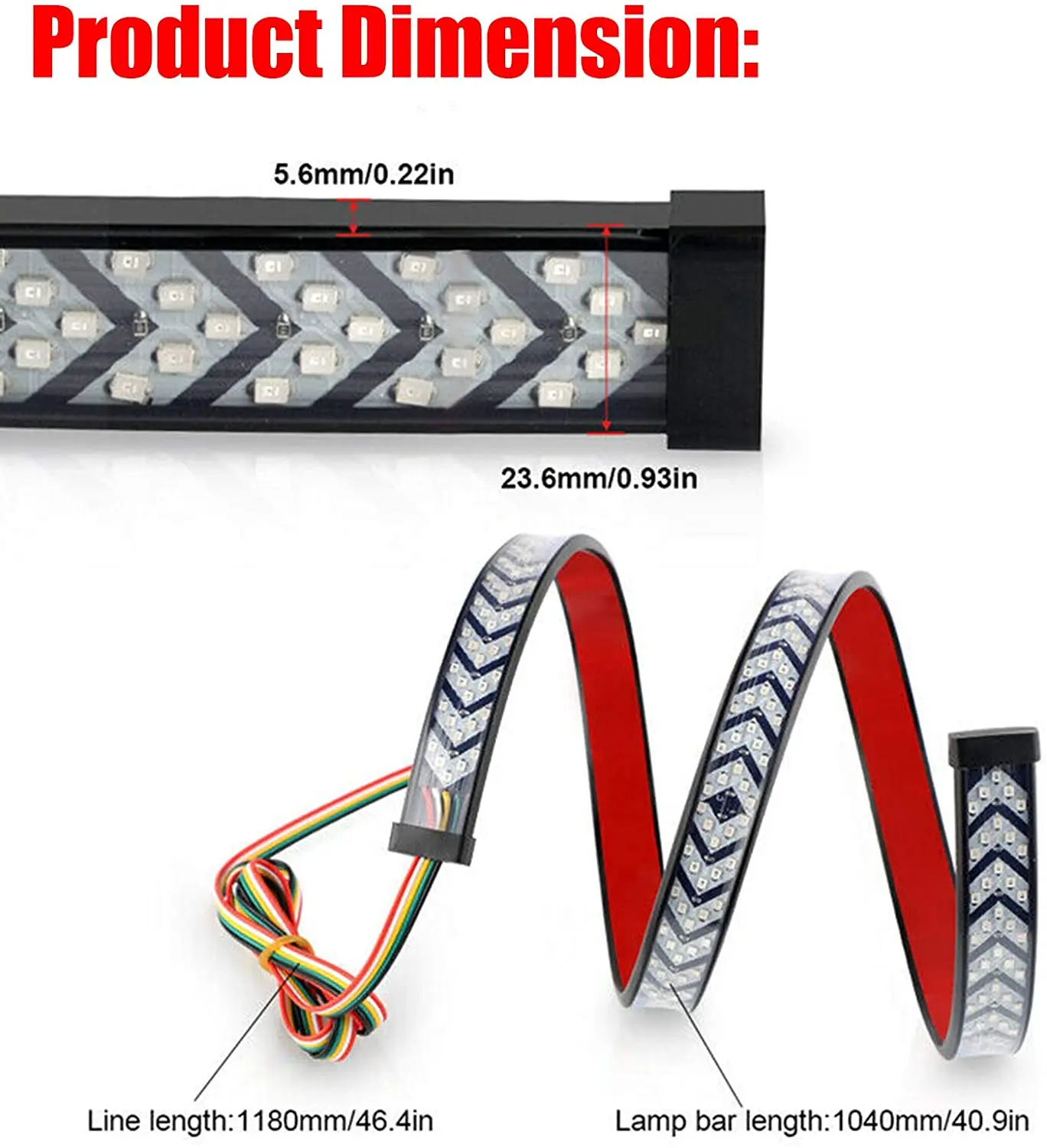 40Inch Truck Tailgate light Strip LED Bar Sequential Turn Signal Brake Tail Reverse Weatherproof for ford f150 accessories 4x4