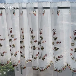 New fashion floral embroidery lace half-curtain bay window curtain for coffee kitchen room home decor SP3623 Free shipping