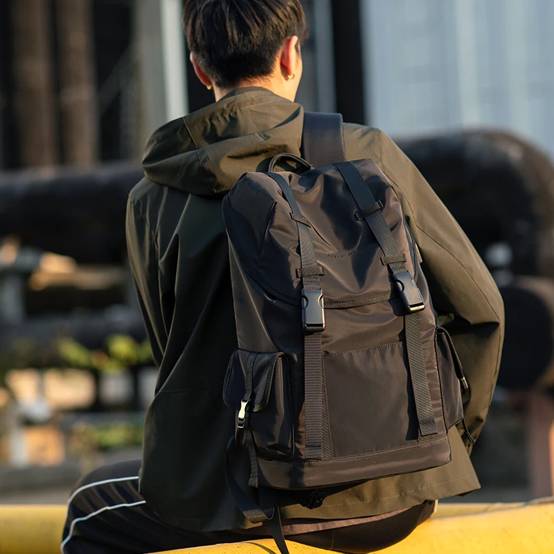 Heroic Knight Large Capacity Travel Backpacks Men USB Charge 15.6in Laptop Backpack For Teenagers Drawstring Bag Male School Bag