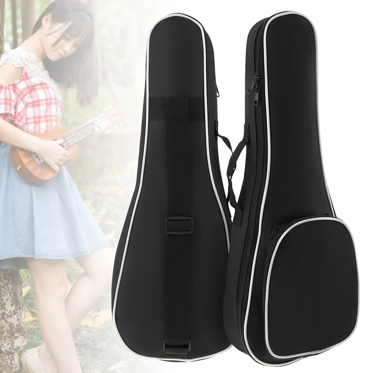 21 / 23 / 26 Inch Ukulele Bag  Portable 5mm Sponge Soft Case Gig Ukulele Mini Guitar Waterproof Backpack