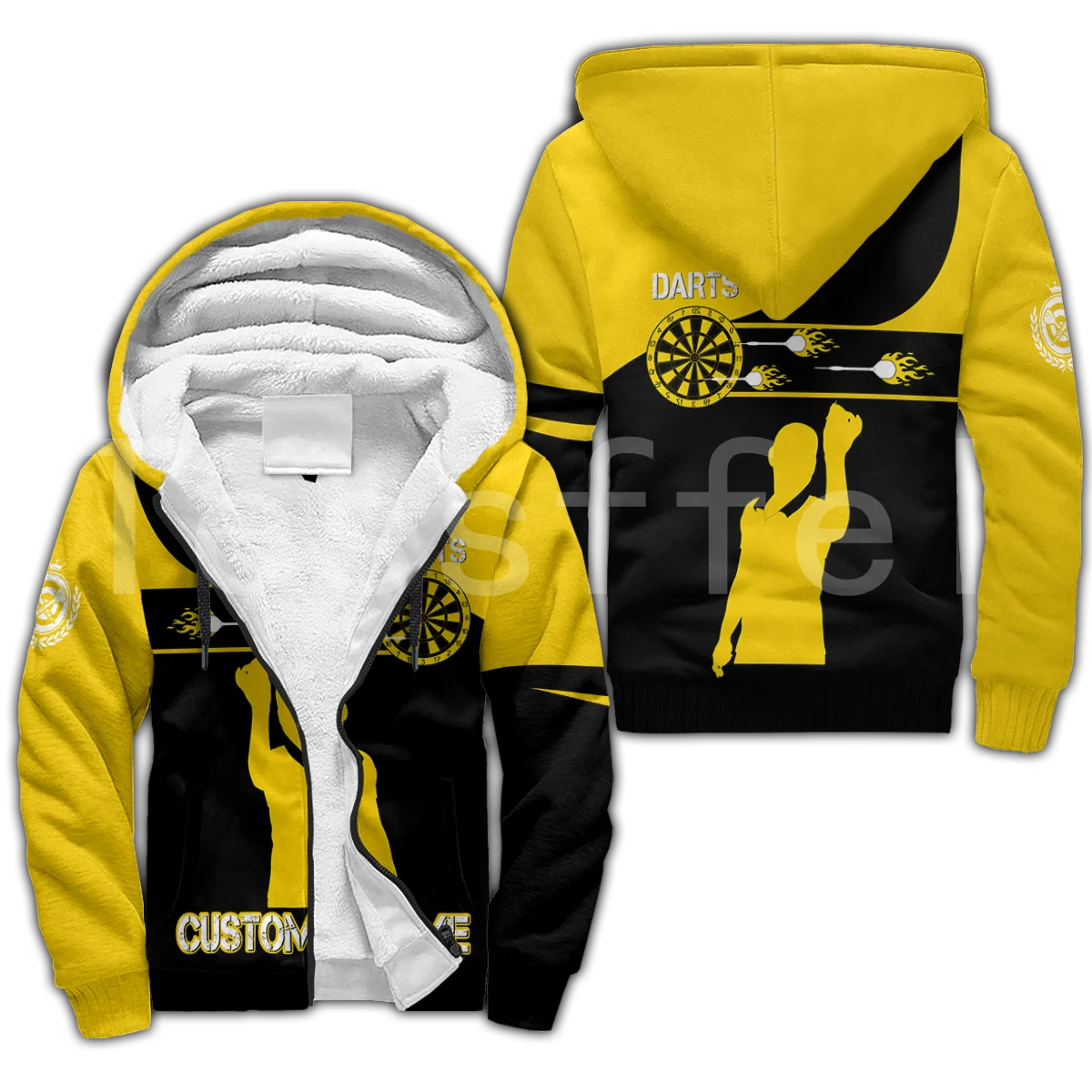 Tessffel Darts Player Sports 3D Printed 2022 New Fashion Winter Hooded Fleece Warm Hood Thick Coat Zipper Men Hoodies Jacket D33