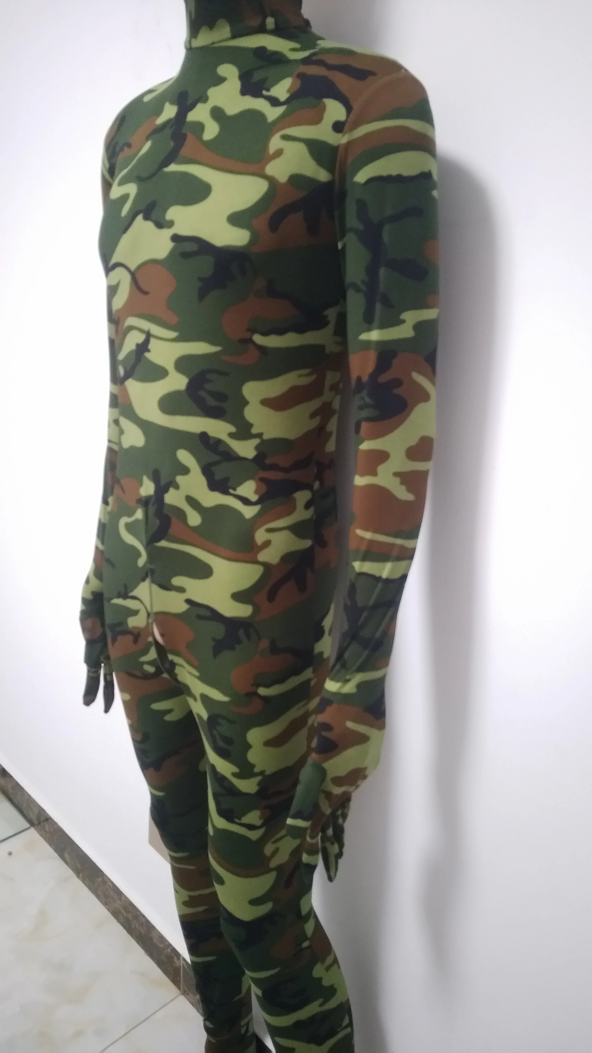 Halloween cosplay army green color unisex tights jumpsuit spandex Bodysuit Zentai Suits Fancy without hood