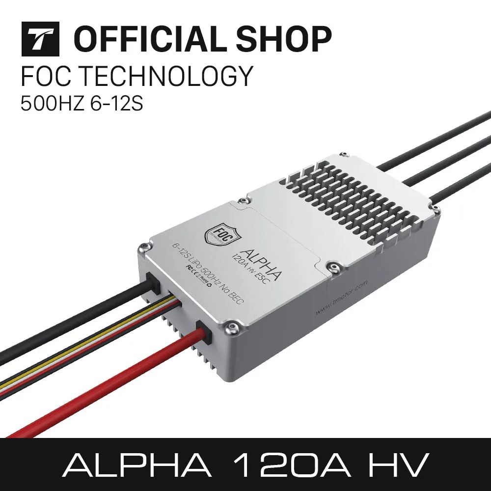 T-motor ALPHA 120A HV ESC elektroniczna regulacja prędkości dla quadkoptera wielordzeniowego UAV RC drony inteligentne sterowanie i sprzężenie zwrotne danych