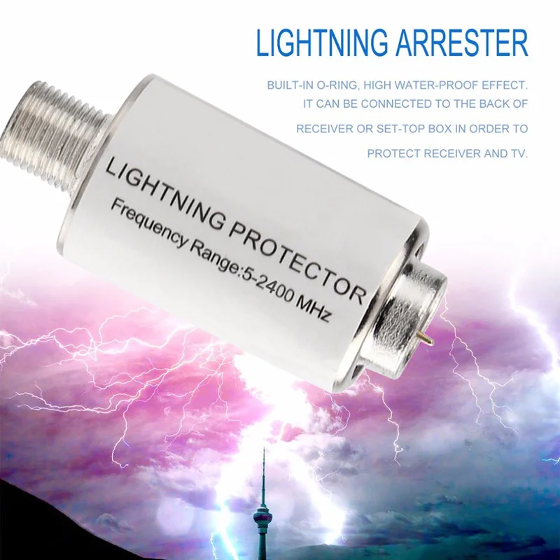 5-2400MHz Lightning Protector DVB S2 Satellite TV receiver satellite TV lightning protection Antennas coaxial Lighting Arrester