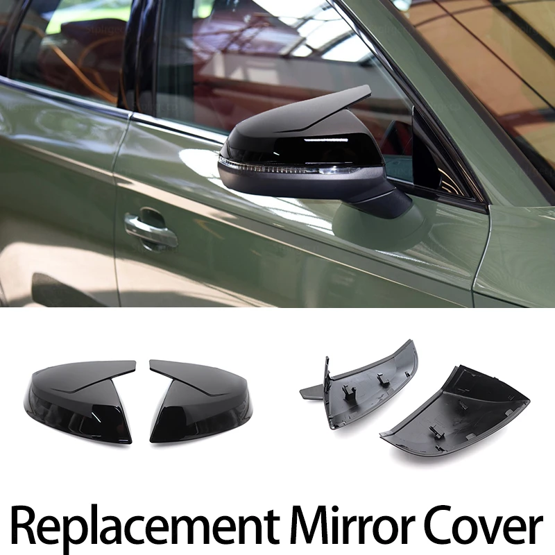 

Replacement Black Sport Style Rear Mirror Cover Cap for Audi Q5 Q5L SQ5 Q7 SQ7 FY 4M 45 50 55 60 TDI TFSI S line Sline 2016-2020