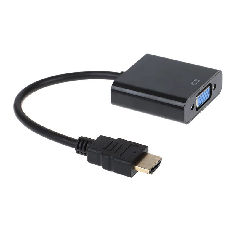 Black HDMI-compatible To VGA Adapter Cable Projector Monitor HD Converter Cable Laptop TV Box To Projector Displayer