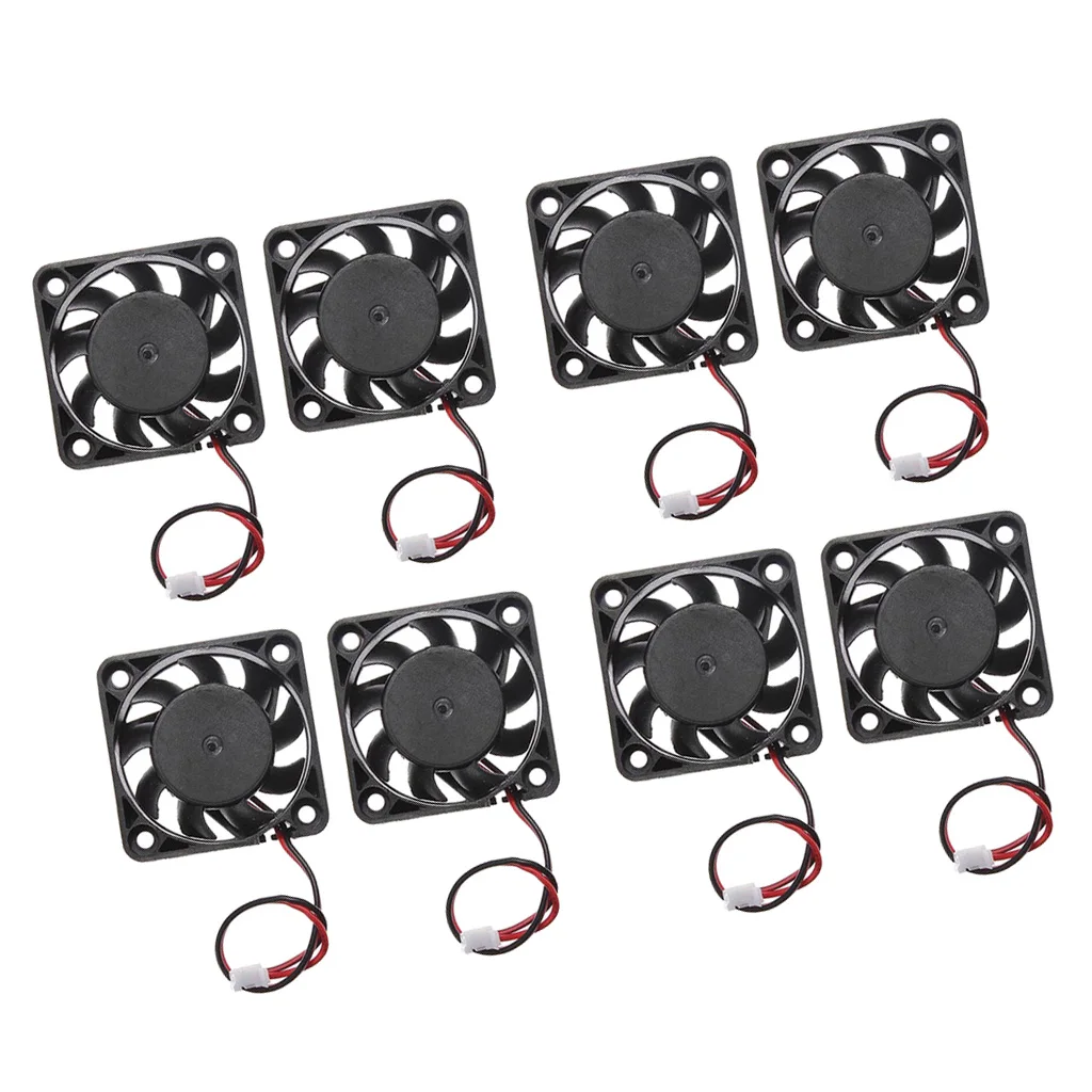 8 Pieces 12V Brushless 2Pin 40mm Mini 4cm Fan Silent Cooler Cooling Fan for PC 2 Pin Cooling Ball Bearing Fan Computer Case Fan