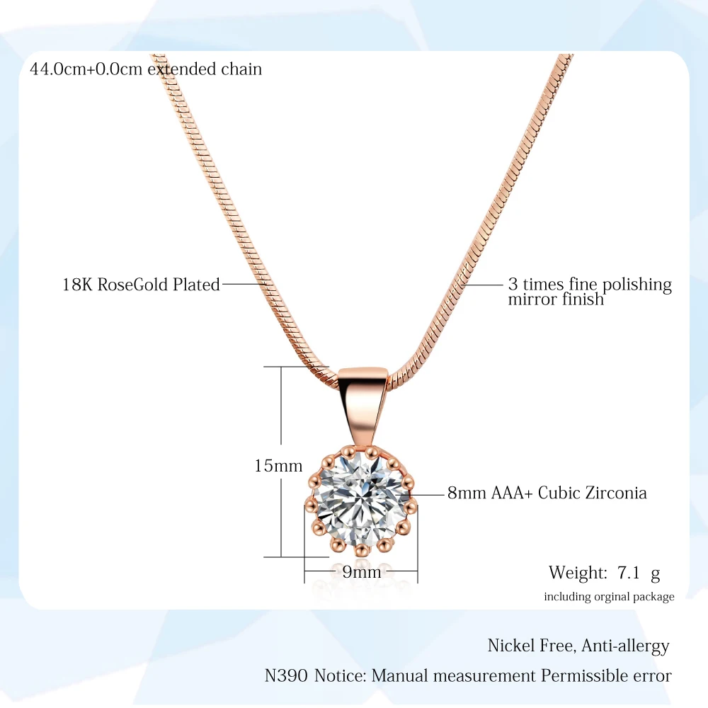 Classic Trendy Wedding Sets For Women Engagement Necklace Earring Rose Gold Color Fashion Jewelry S169