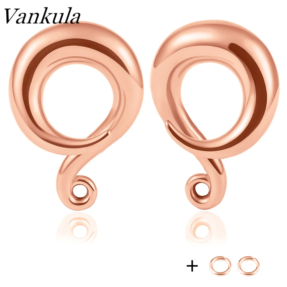 Vankula Wholesale 10pcs New Arrival Stainless Steel Twist Hooks PVD Plating Ear Hanger Weights