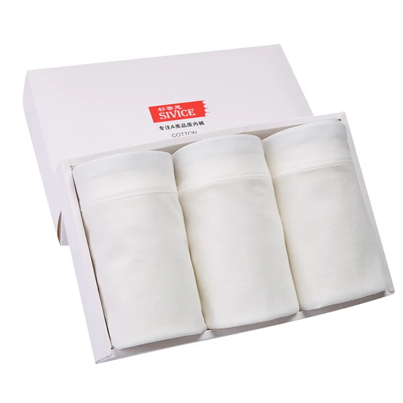 3pcs/pack Children Underwear Solid Color White Shorts Cotton Big Boy Boxer Panties Boys Underwear Briefs Toddler Underpants New
