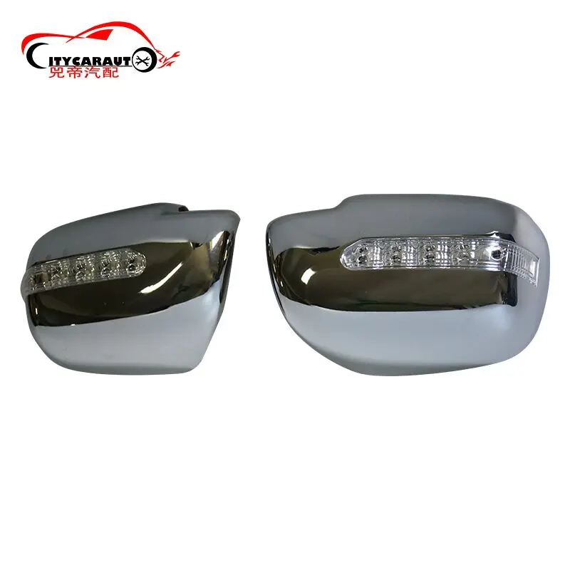 CITYCARAUTO Rear Mirror Cover Car Chormed Moulding Style With Led Lights Fit For Hilux Vigo Side Mirror Cover 2005-2011