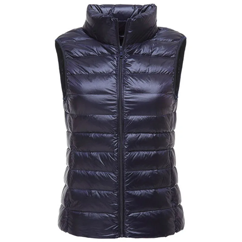 Packable Ultra-light Sleeveless Women's Winter Down Jacket White Duck Feather Warm Waistcoat Down Vest Outerwear Coats for Woman