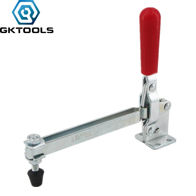 

101D-150 Quick Release Vertical Handle Toggle Clamp 396lbs/180KGS Holding Capacity Antislip Red Hold Down Long Bar Clamps