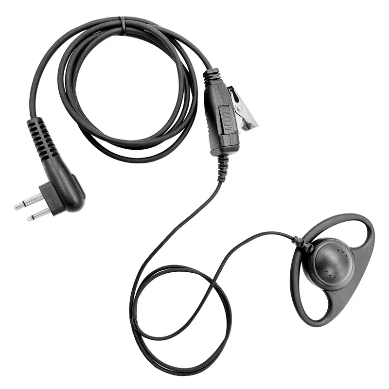 D Shape Walkie Talkie Earpiece, Headset, Push to Talk Mic, for Motorola Two Way Radio, DEP450, EP450, CLS1410, CLS1450, 2Pin