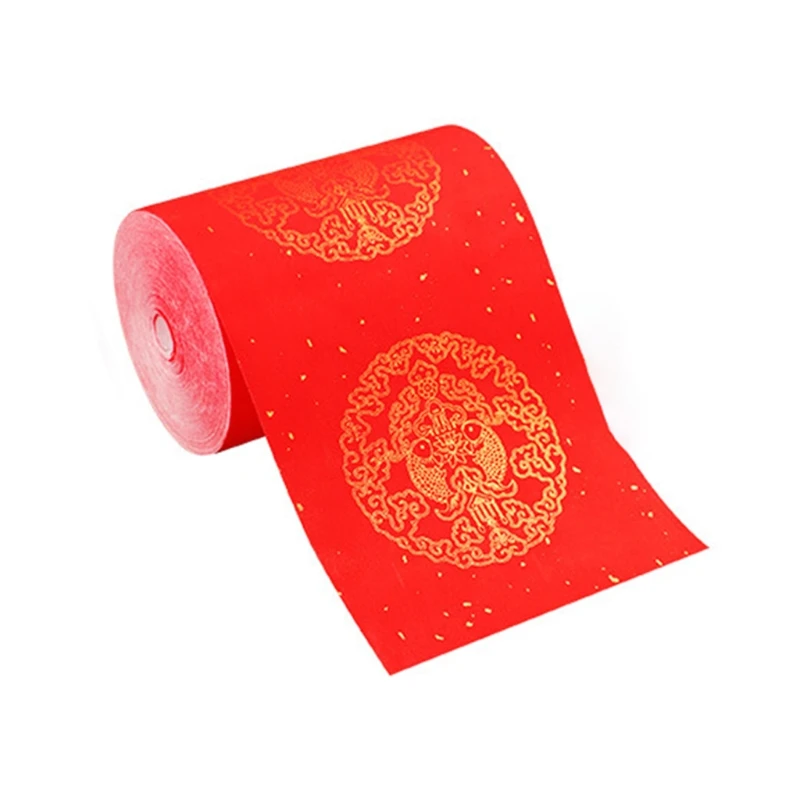 Red Half Ripe Xuan Paper Calligraphy Rice Papers Blank Spring Festival Couplets New Year Ornaments Spring Festival Gift M68E