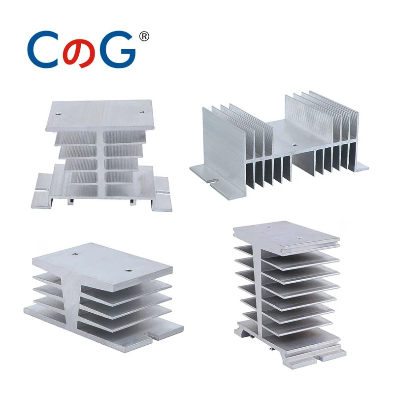 Grzejnik CG do jednofazowego 10A 25A 40A 60A 80A 100A 120A 200A Aluminiowy radiator SSR-10DA 25DA 40DA 1-fazowy przekaźnik półprzewodnikowy