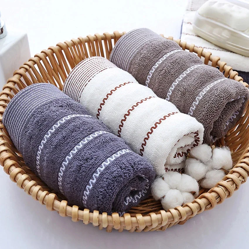 3PCS/Lot Face Towels Geometric Cotton Towel Plaid Home Bathroom Hotel For Adults Kids toalla de cara serviette de visage toalha