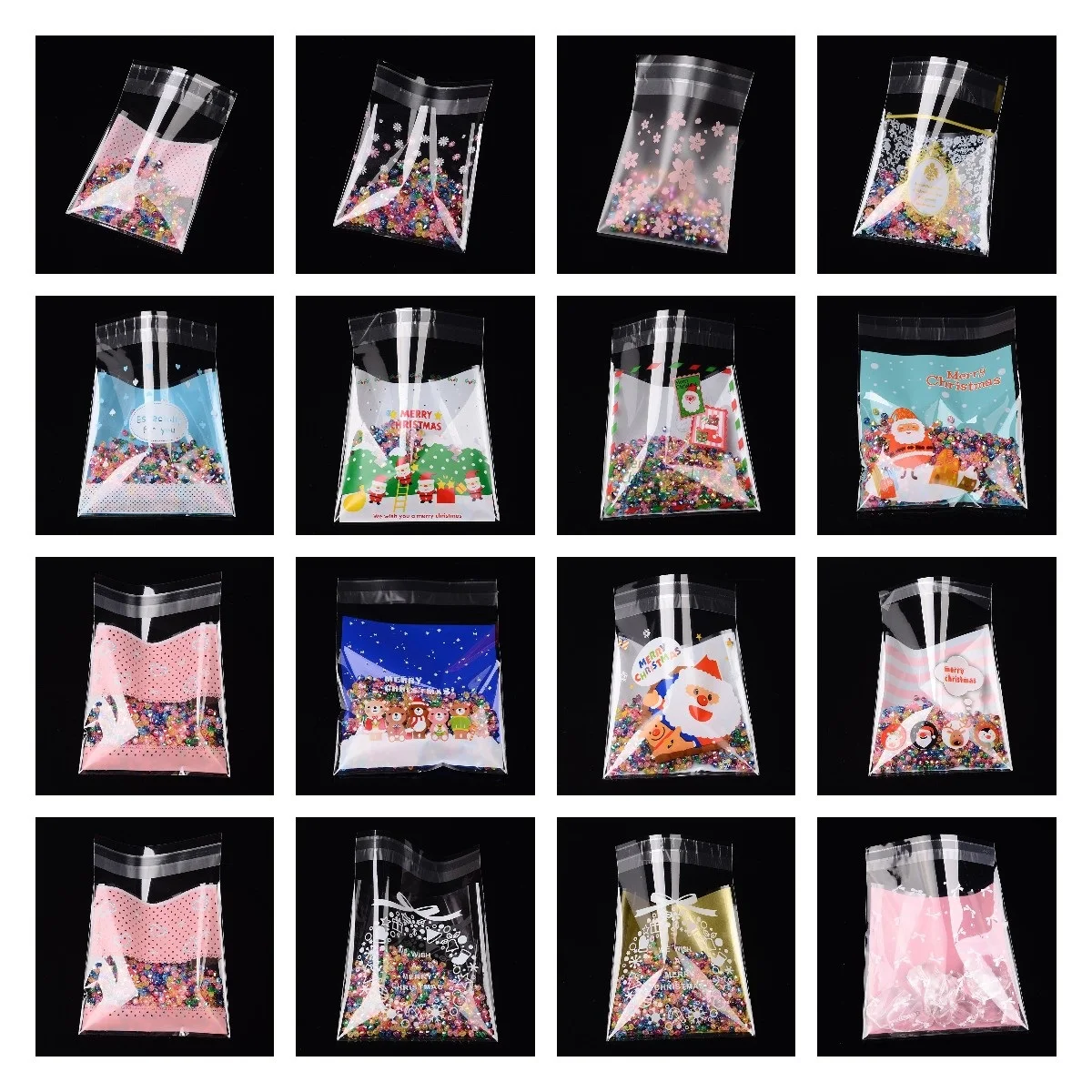 Transparent Rectangle OPP Cellophane Bags For Wedding Birthday Party Gift Bag Christmas Bags Supplies About 95~100pcs/bag