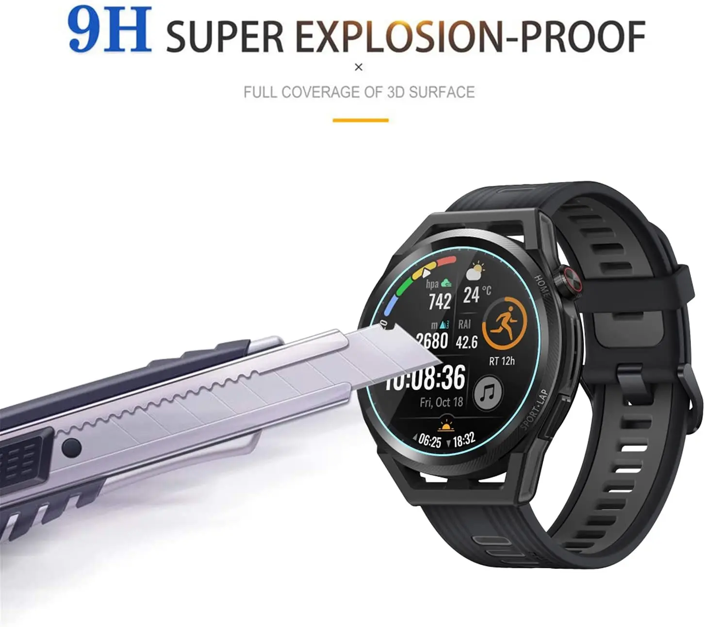 Защитная пленка из закаленного стекла для смарт-часов Huawei Watch GT Runner, 3 шт.