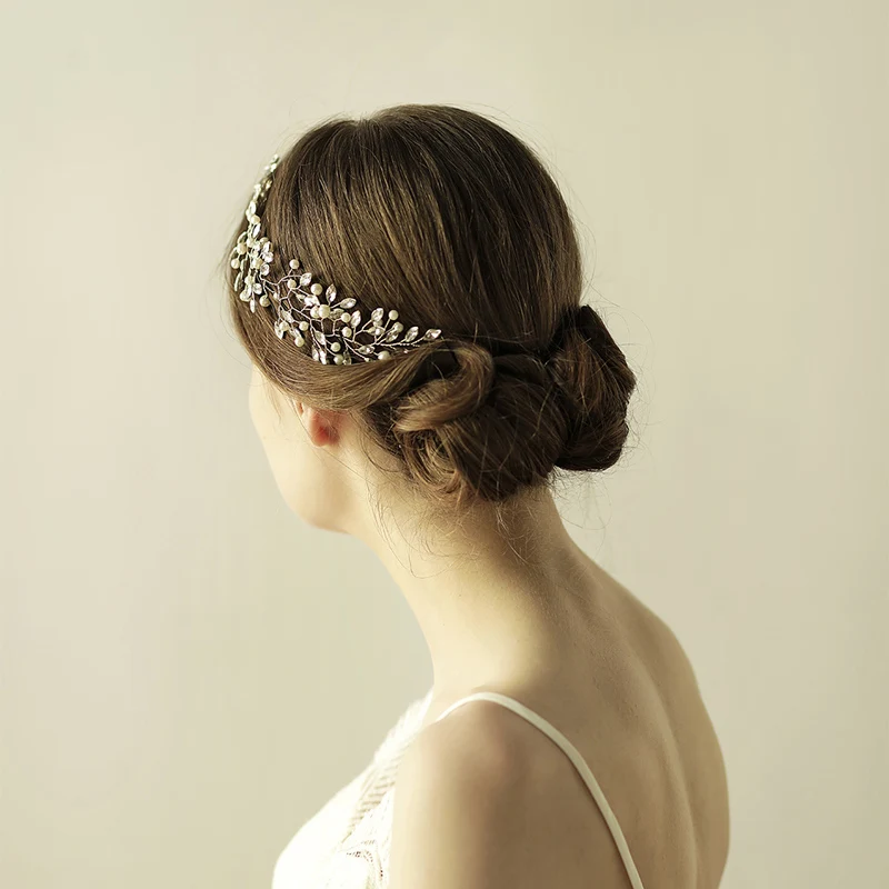 O846 Ziemlich perle kristall frauen stilvolle hairband stirnband luxus mode braut haarband haar zubehör für hochzeit