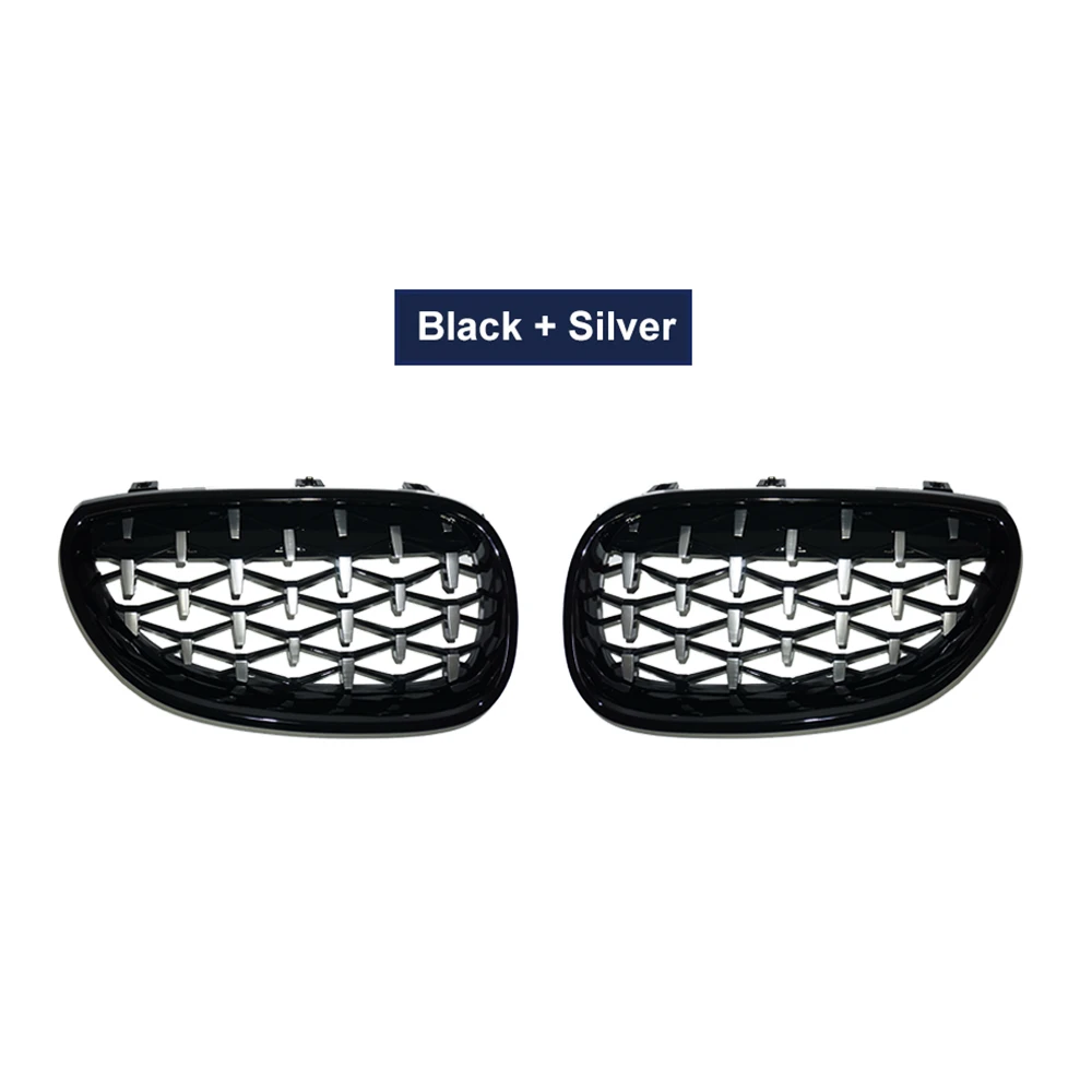Thultra Ein Paar Autorennen Grill Diamant Nierengitter für BMW E60 E61 550i 535i M5 2004–2009 Frontstoßstangengitter Meteor Style Grills 3