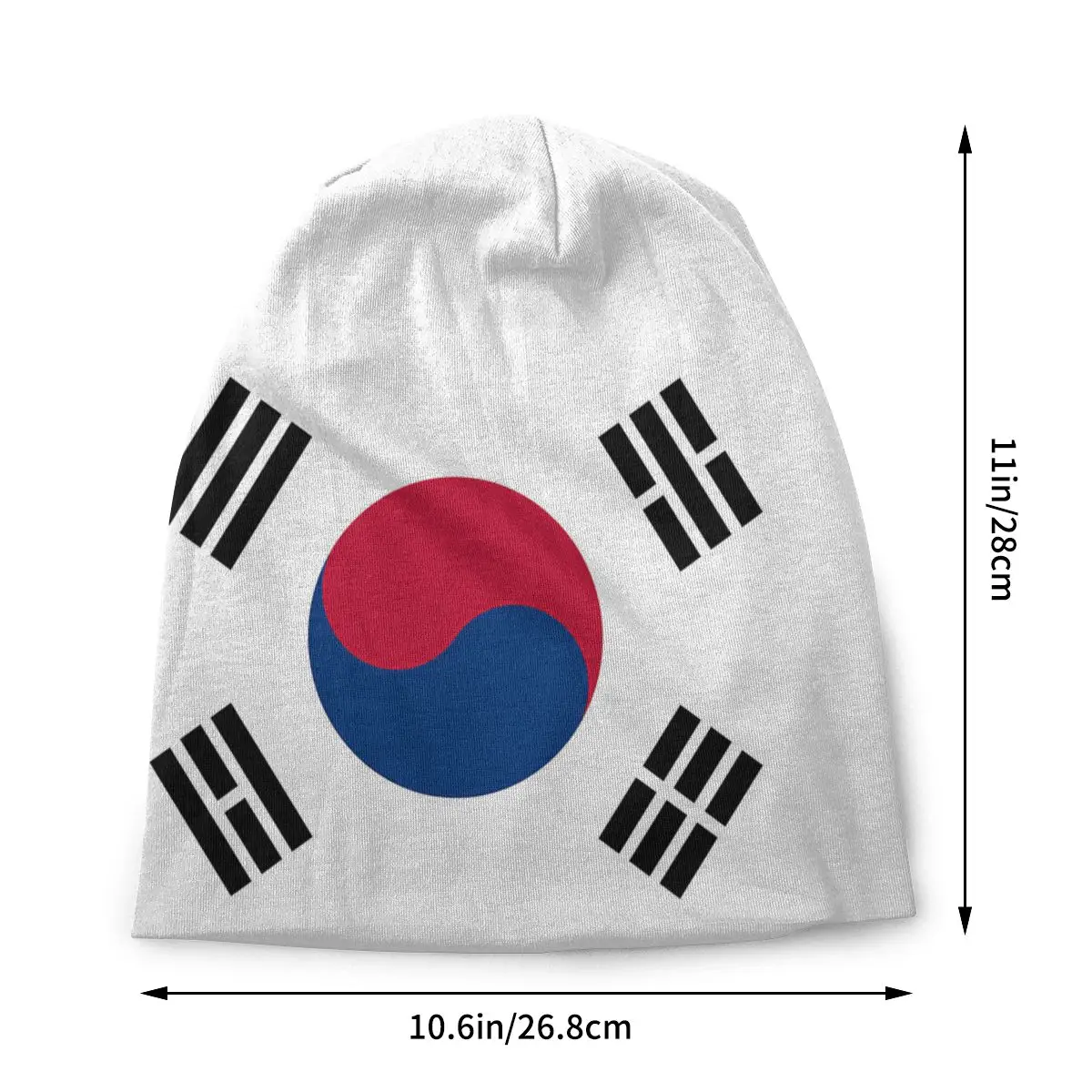 National Flag Of South Korea Authentic Beanies Pullover Cap Comfortable , Adult Men's Woman Knit Hat