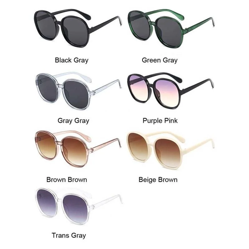 2021 Plastic Classic Vintage Woman Sunglasses Oversized Round Frame Luxury Brand Designer Female Glasses Big Shades Oculos
