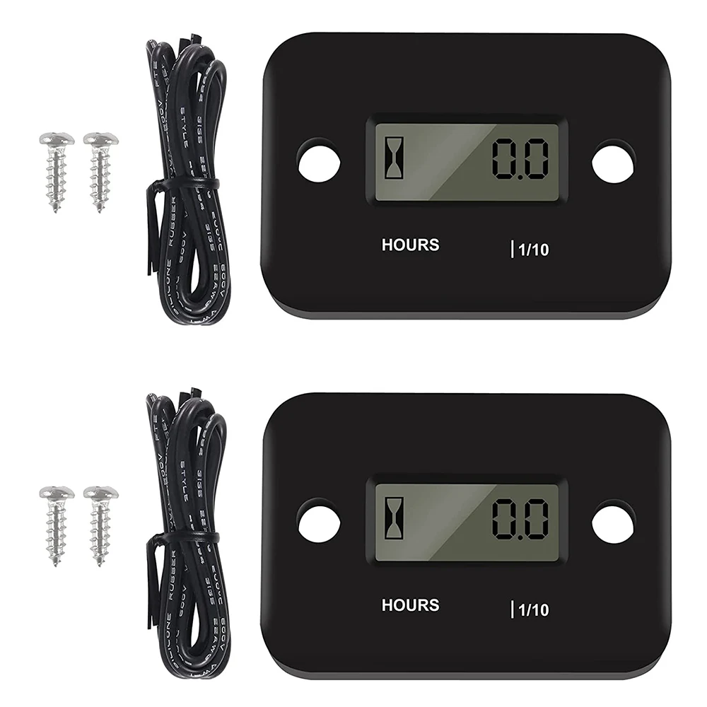 Waterproof Digital Hour Meter LCD Display Portable Engine Gauge Hour Meter For Motorcycle/Boat Engines Counter Hour Meter