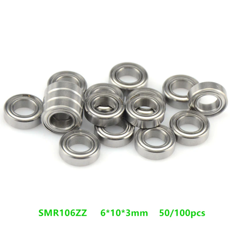 

50/100pcs ABEC-5 SMR106ZZ SMR106 ZZ bearing 6*10*3mm Deep Groove Ball Bearing 6x10x3mm S676ZZ