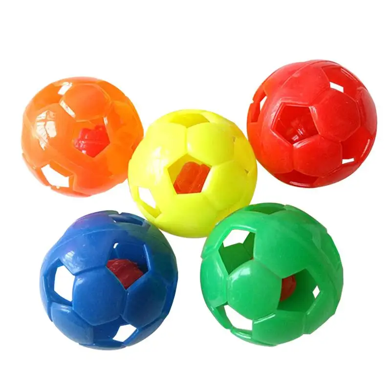 4cm 5pcs Cat Toys Ball Plastic Hollow Football Bell Ball Cat Training Toy Pet Playing Ball Pet Products Toys for Cats Kitten