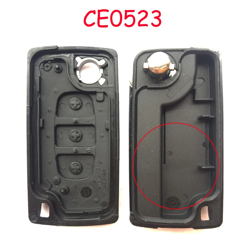 3 Buttons 433MHz Flip Folding key For Peugeot 407 307 308 807 Partner Car Remote key with ID46 Chip CE0523 HU83/VA2 Blade