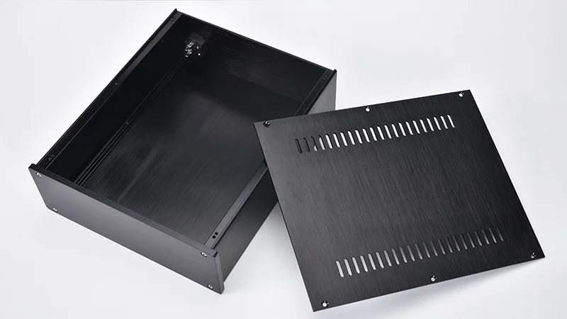 

black full aluminum amplifier chassis Preamp box headphone Enclosure Case DIY