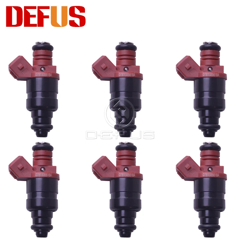 

DEFUS Новый 6 шт. топливный инжектор OEM 037906031AC для Audi VW A4 A6 Passat 2.8L Bico Injetors 078133551BA бензиновая форсунка на продажу