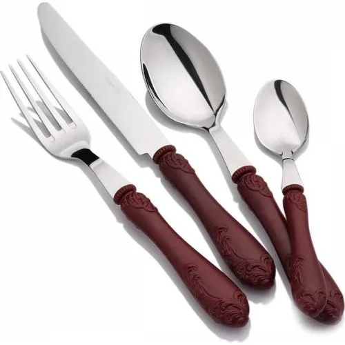 24 piece Red Fork Spoon Knife Set Cutlery Set Spoon Fork Set Kitchen Utensils Sets Tableware Sets