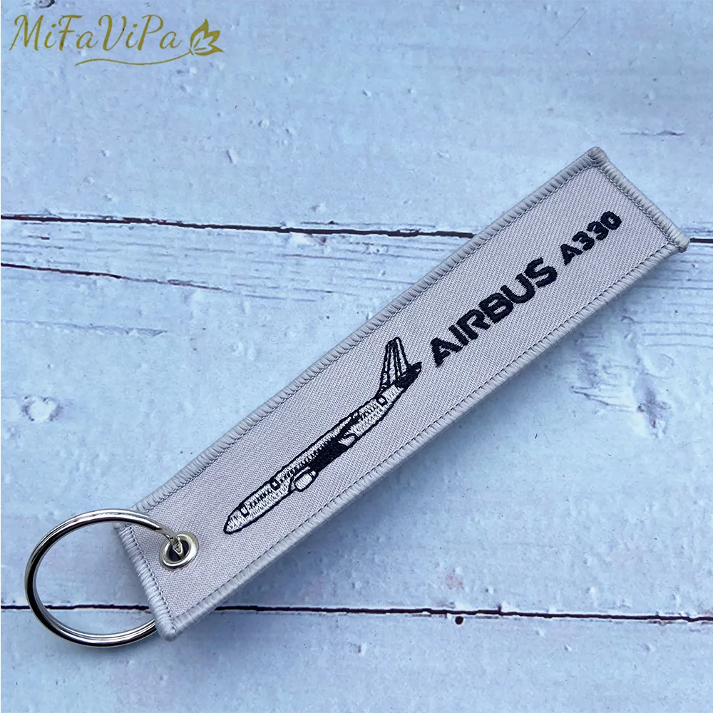 3 יח'\חבילה איירבוס A330 Keychain טלפון רצועת אופנה תכשיט כחול רקמת תעופה עבור גברים טיסה צוות Keyrings מתנות