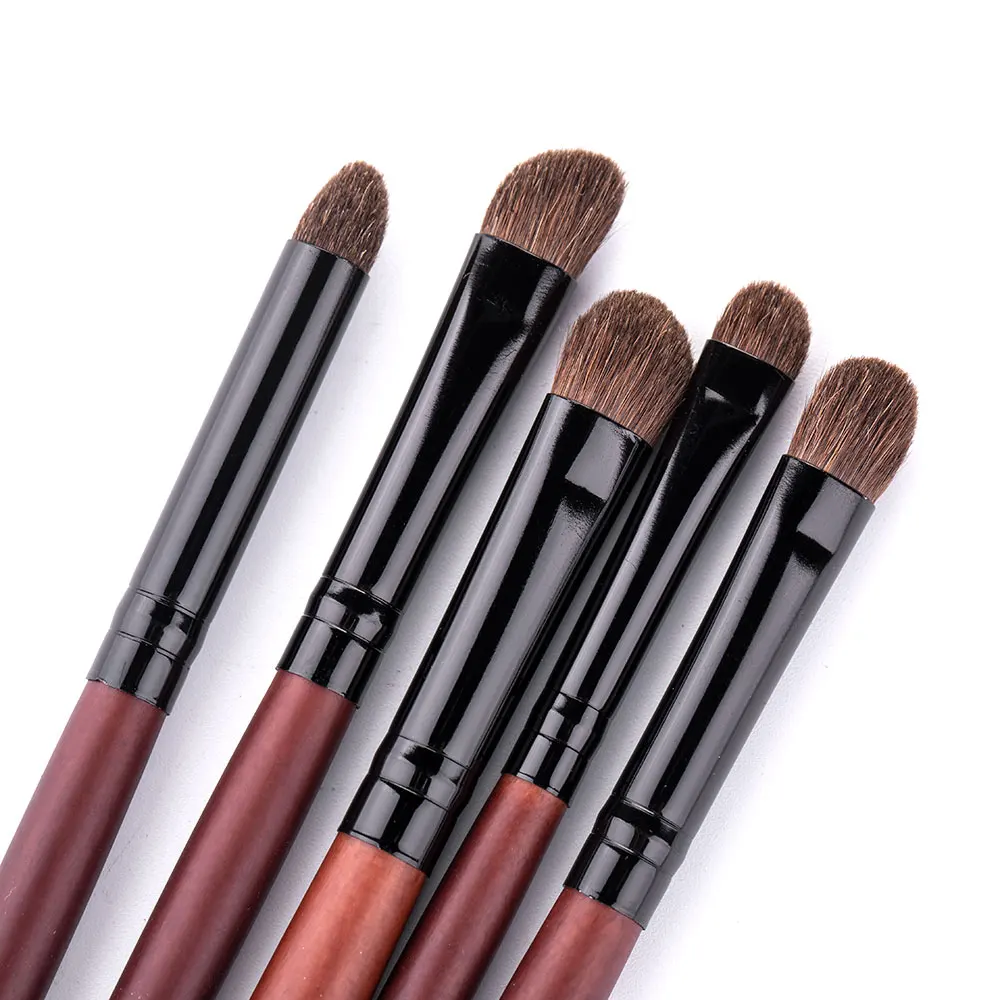 RANCAI 5pcs EyeShadow Makeup Brushes Set Natural Horse Pony Hair Blending Smudge Shader Beauty Makeup Brushes Cosmetics Kit