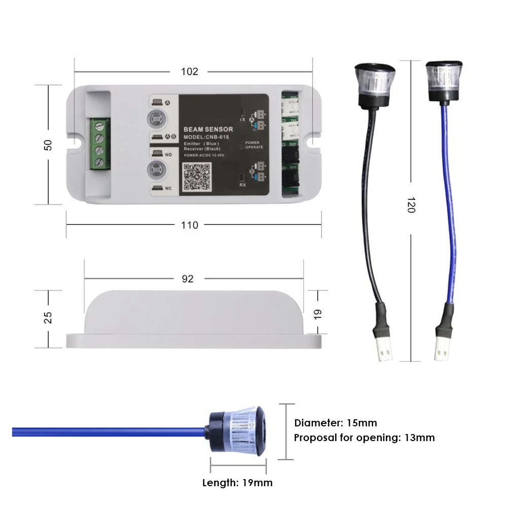 10m elektronisch veiligheidslicht automatische deurveiligheidsstraalsensor Foto-elektrische straalsensor (enkele / dubbele straal)