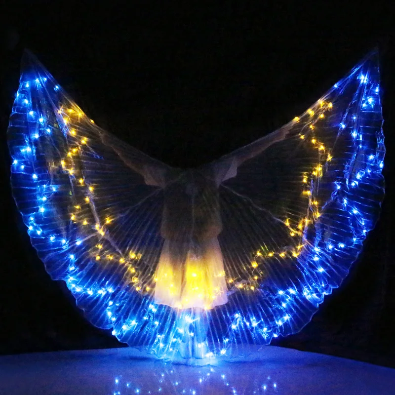 Belly Dance LED Wings Colorful LED Dance Props Newest LED ISIS Wings Adults Belly Dance Professional Accessory No Stick