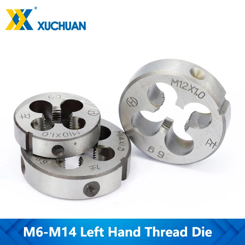 1pc Metric Left Hand Thread Die Machine Screw Die Hand Tapping Tools M6/M10/M10x1.0/M10x1.5/M12x1.0/M14x1.0