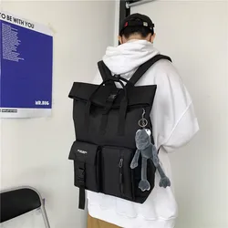 Mochila De moda japonesa para estudiantes de secundaria, Bolsa Escolar de herramientas coreanas para hombres, bolsa de computadora de viaje cuadrada de gran capacidad