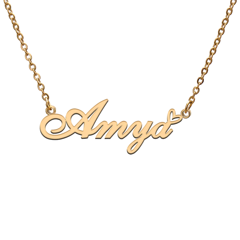 Gott mit Liebe Herz Personalisierte Charakter Halskette mit Name Amya für Beste Freund Schmuck Geschenk