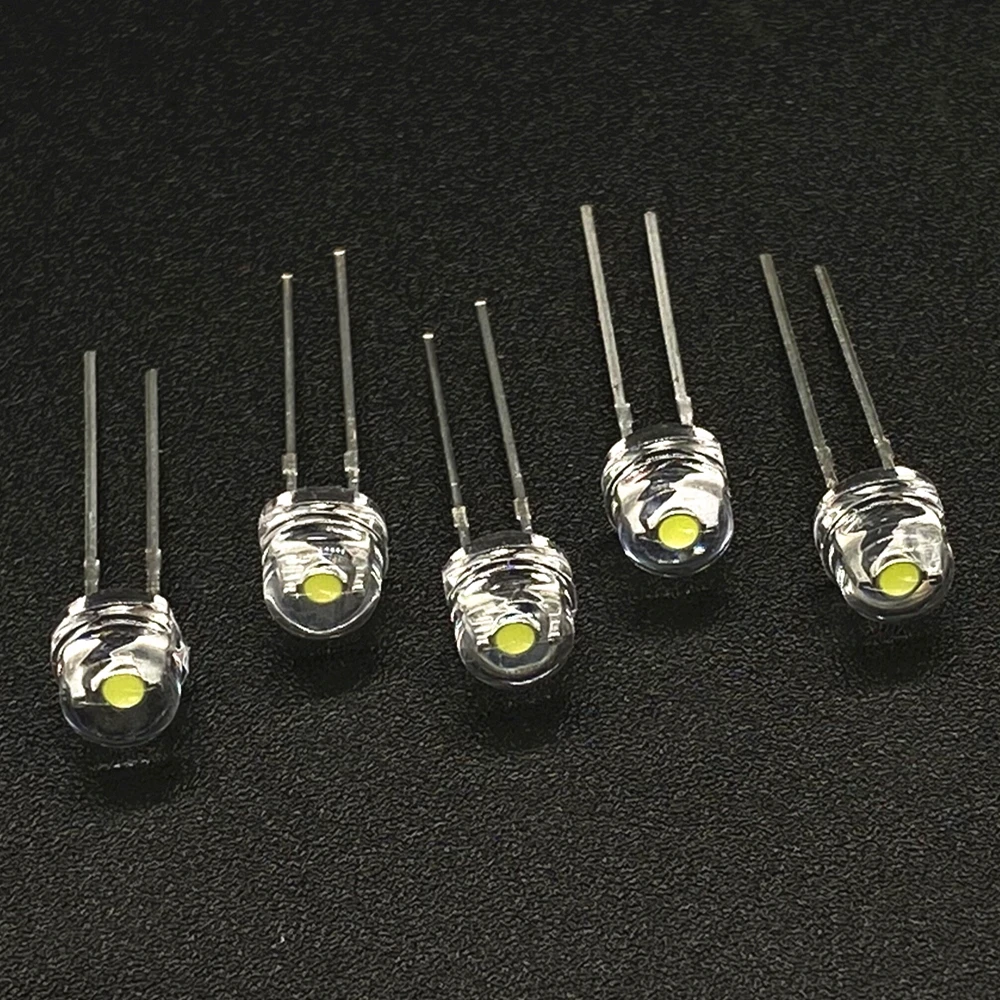 

100pcs/lot white 5mm F5 Straw Hat LED Chandelier Crystal Lamp Beads Big Core Chip 6-7LM Light emitting diodes leds DIY lights