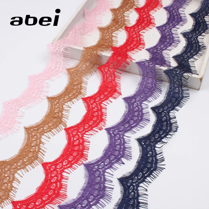 150cm 4cm 5 Colors  Embroidered Eyelash Lace Ribbon Trims DIY Sewing Fabric Handmade Material Accessoires