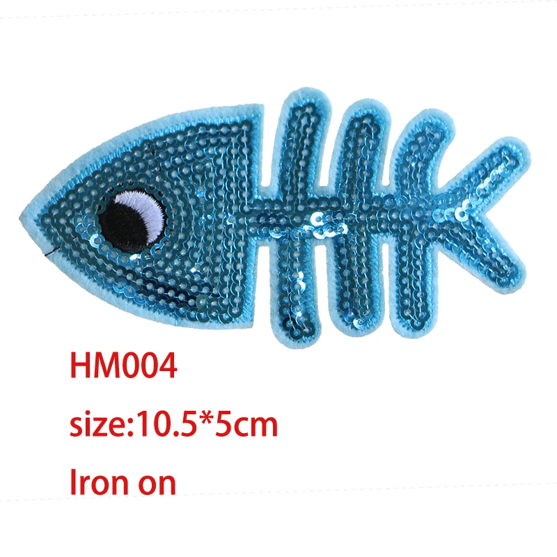 다양한 귀여운 만화 물고기 뼈 깃털 별 모아이 아이콘 아이언 패치 의류용, DIY 스트립 패치 워크 맞춤 배지, 2 개