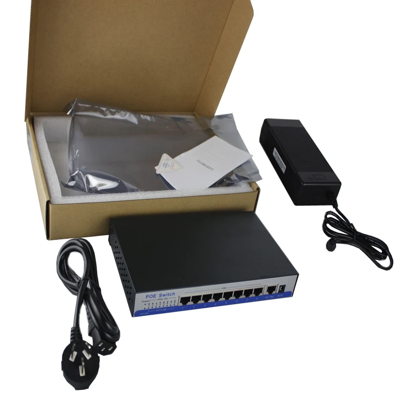H8 port gigabit switch poe 9 10/100/100 0mbps rj45 port 8 IEEE 802,3 af/zu aktive poe für Dahua Hik WAPA 3M 1080P HD IP kamera CCTV
